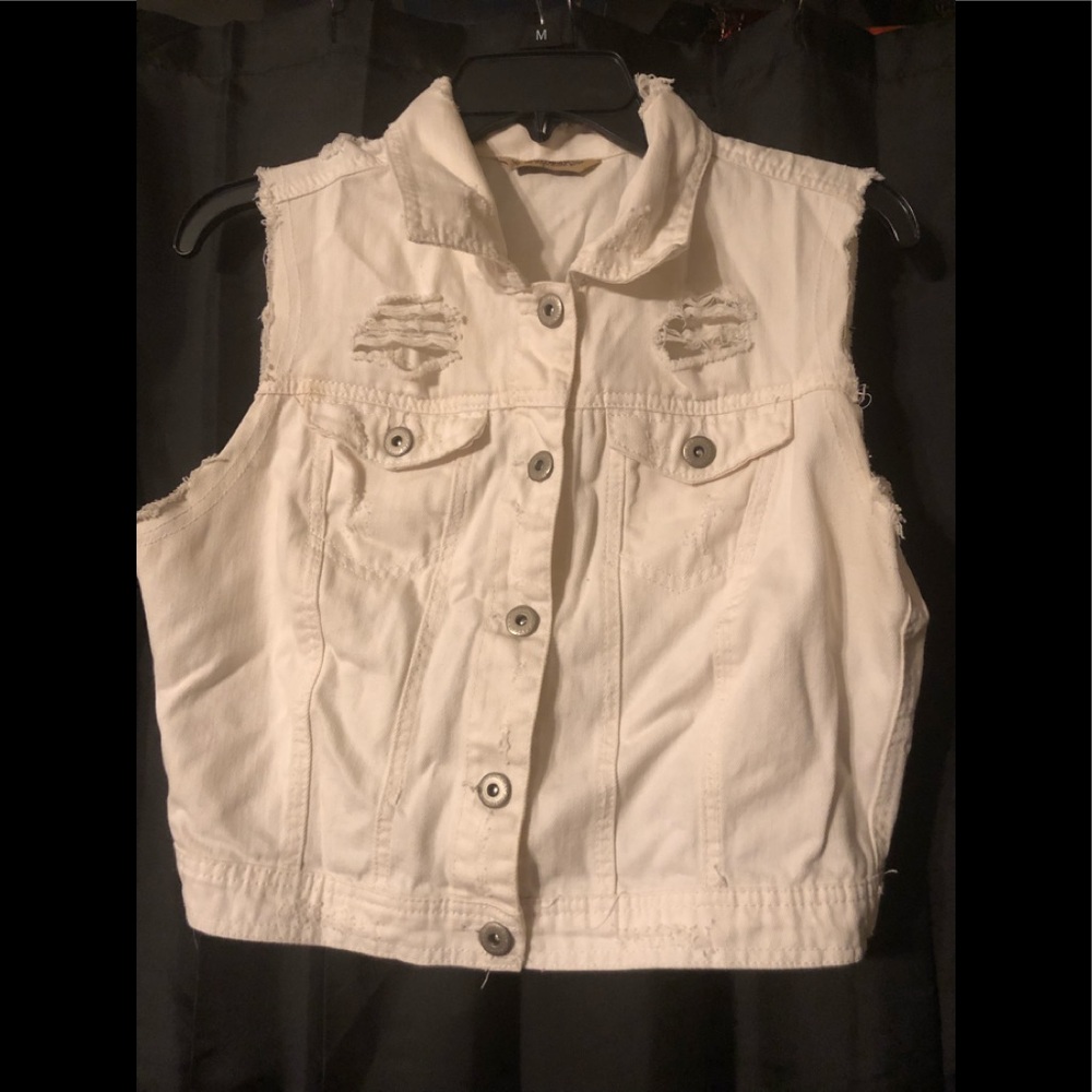 Distressed Denim Vest